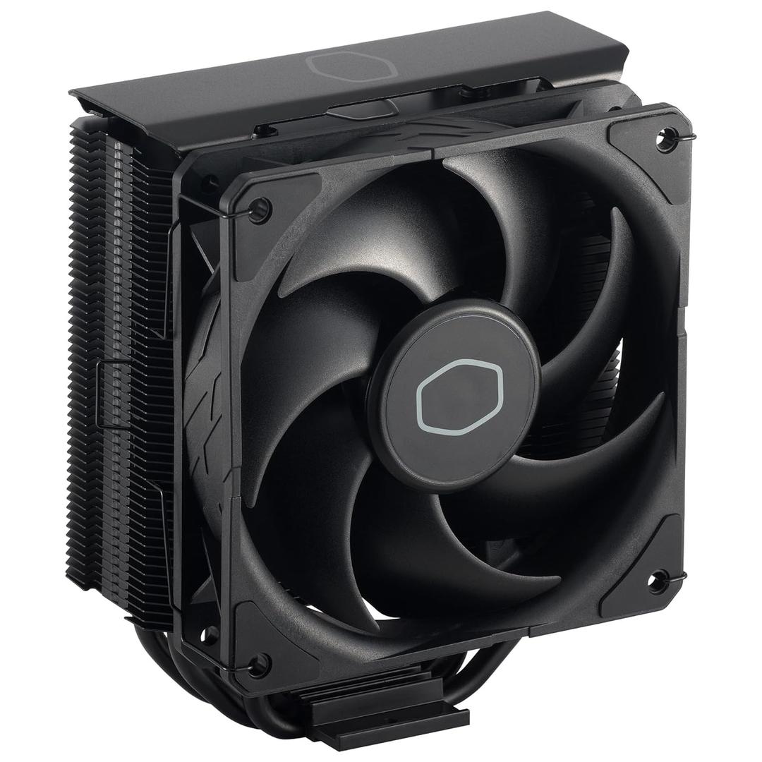 Cooler Master Hyper 212 Black CPU Air Cooler - Aluminium Finish, 4 Compact Continuous Direct Contact Heat Pipes, SickleFlow 120 Edge Fan, LGA1700 & AM5 Brackets - Black (V2)