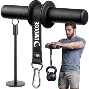 DMoose Fitness Forearm Strengthener & Wrist Roller - Non-Slip Thicker Handles, 35" Durable Nylon Strap - Grip Trainer for Wrist, Hand & Forearm Muscles - Arm Exerciser for Strength Training & Rehab