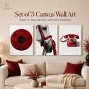 YVSRLX Set of 3 Red Canvas Wall Art, 16 x 24 Inch, Black White Y2K Decor