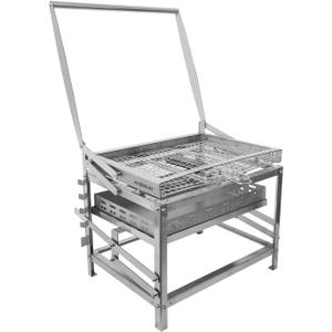 Ergocar Charcoal Grill Outdoor Multi-Function Portable Rotatable Adjustable Height 4-Tier Charcoal Tray Ideal For Outdoor Smoking, Picnics, Camping Barbecues