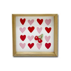 Holiday Home Valentine's 8-Inch Block Sign - Hearts With Cherry, 2PCS, 8x8