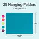 Oxford Hanging File Folders, 25 Pack, Letter Size (8.5" x 11"), 5 Bright Colors, 5 Tab Positions, Includes Tabs and Inserts, Hanging Files for Office and Document Organization