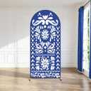 6ft Blue Mexican Fiesta Arch Cover Baby Shower Backdrop,2-Sided Round Top Chiara Backdrop Arch Covers for Mexican Wedding Birthday Bridal Shower Party Decoration