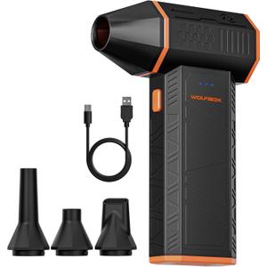 WOLFBOX MF50 Compressed Air Duster-110000RPM Super Power Electric Air Duster, 3-Gear Adjustable Mini Blower with Fast Charging, Dust Blower for Computer, Keyboard, House, Outdoor and Car