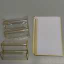 Acrylic Sign Holder 5X7 Gold Picture Frame,Double Sided Clear Display Stand , Table Acrylic Stand for Home Office Shop Restaurant (4pcs)