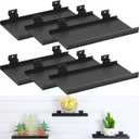 DoubleFill Slatwall Shelves, Metal Slat Wall Shelf Accessories, Heavy Duty Retail Display Panel for Home Shoe Stores Boutiques Storage and Organization(Black,10x4.3 Inch)
