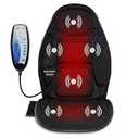 Snailax Memory Foam Massage Seat Cushion - Back Massager with Heat, 6 Vibration Massage Nodes & 2 Heat Levels, Massage Chair Pad for Home Office Chair