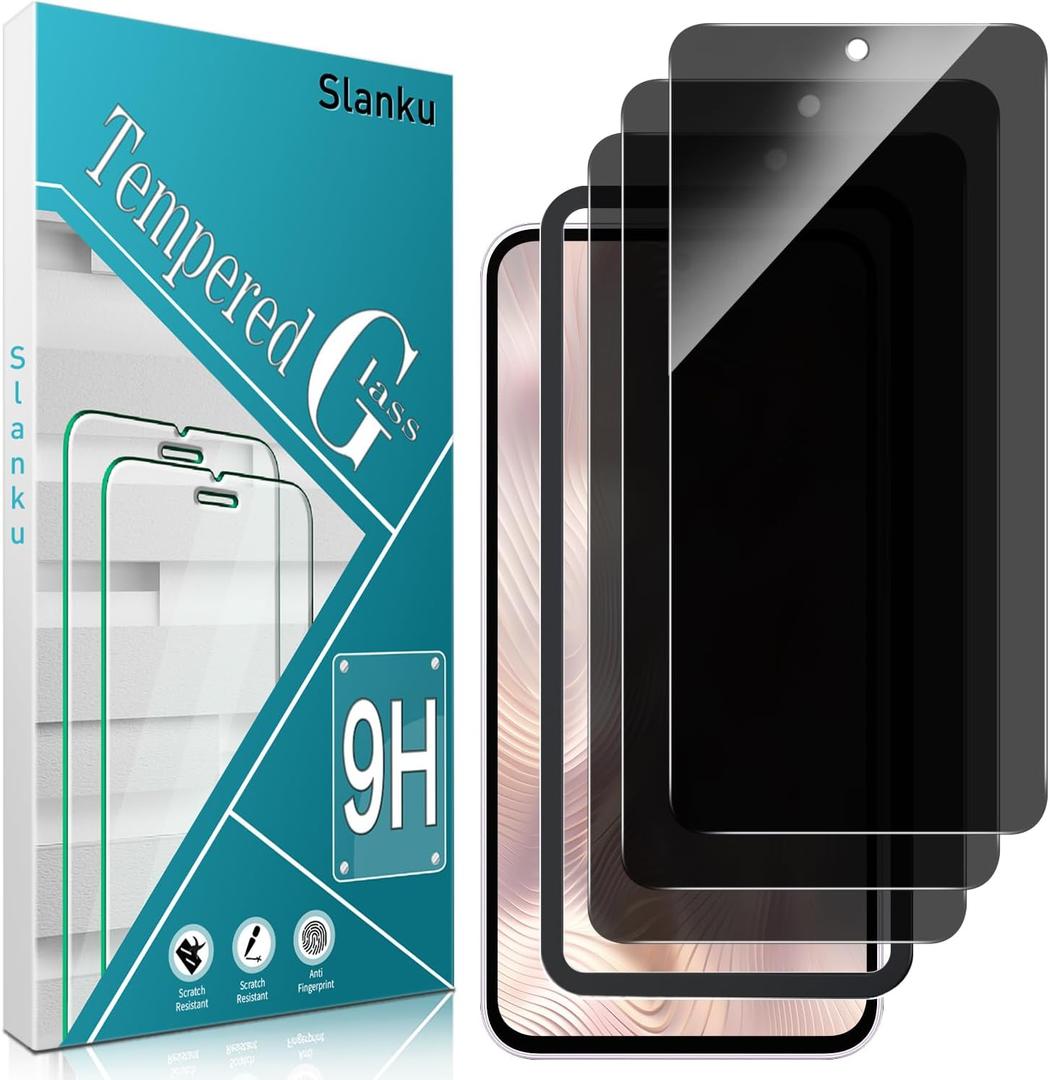 Slanku [3 Pack for Samsung Galaxy Galaxy A36 5G / Galaxy A56 5G Privacy Screen Protector with Installation Frame, [Anti Spy], [Tempered Glass], Full Coverage, Case Friendly