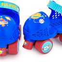 SULIFEEL Kids Adjustable Quad Roller Skates,Toddler Beginner Roller Skates for Girls and Boys Age 2-5 Years Old (Space Blue)