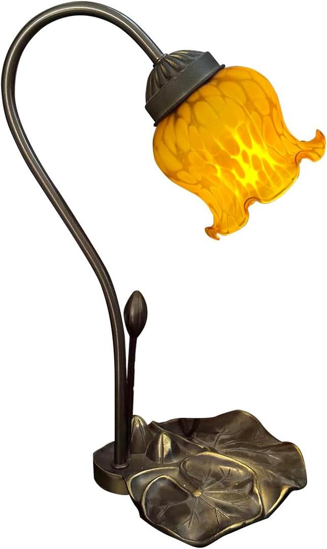 HUIMEIJU Tiffany Pumpkin Flower Blown Glass Accent Table lamp.HMJ6060 (Single-Headed Table lamp)
