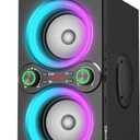 Bluetooth Speakers, 80W(Peak) Wireless TWS Portable Bluetooth Speaker, Beat-Driven Lights, 100dB Loud Stereo Speaker with BassUp, Speakers with Subwoofer for Outdoor, Party, Camping (Deep Black)