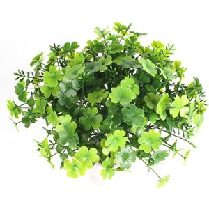 5 PCS Artificial Shamrock Flower Bush Fake Clover Plants for St Patricks Day, Irish Themes and Saint Paddy's Displays Home Office Garden Decoration