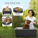 Ohtomber Stainless Steel Litter Box - High Sided Metal Cat Litter Box Pan, Never Absorbs Smell, Easy to Clean Non Stick Cat Litterbox Tray Toilet Pet Supplies for Indoor Kitty, Kitten, Rabbit, Puppy