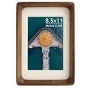 Handcrafted Natural Wood Picture Frame with Mat for Wall and Tabletop display (Walnut, 8.5x11 matted to 6x8)