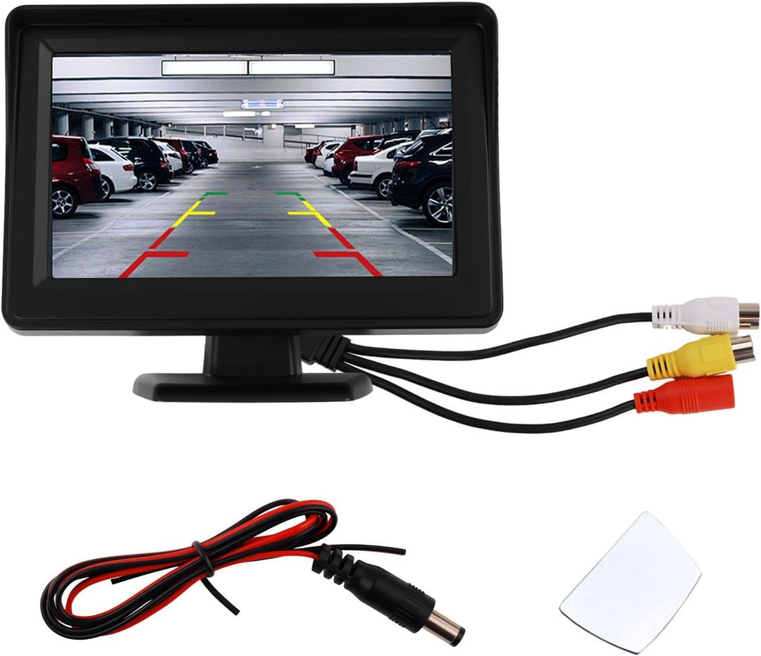 LCD Backup Camera Monitor Only,4.3" Backup Camera Screen with 160 Adjustment & Auxiliary Parking Lines Designed to Assist You in Parking,Color Back Up Cameras for Cars Monitor