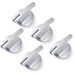 74007918 WP7737P245-60 Cooktop Stove Knobs Replacement for Jenn Air Jec8430adb Stove Range Burner Oven Knobs 7737P245-60 7737P24560 AP6011516 PS11744713 EAP11744713 74010871 Cooktop Knobs 5Pcs