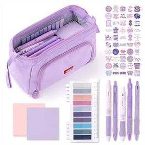 HVOMO Pencil Case Large Capacity Pencil Pouch Handheld Pen Bag Cosmetic Gift for Office School Teen Girl Boy Men Women Adult (Blue)