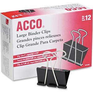 ACCO Binder Clips, Large, 2 Boxes, 12 Clips/Box (72102)