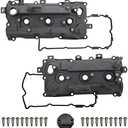 MITZONE Engine Valve Cover Kit Left & Right with Gasket & Bolts Compatible with 2009-2014 Nissan Murano Quest 3.5L Replace# 13264-JP01A 13264-JP01B