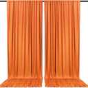 2 Panels Deep Orange Backdrop Curtain, 10 x 10 Feet Background Curtains for Parties, Weddings, Baby Showers, Bachelorette Halloween, Christmas Birthday Party Photoshoot Backdrop Curtains Decorations