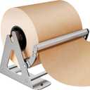 DIY Crew 12 Inch Paper Roll Dispenser and Cutter - Heavy-Duty Wall Mountable, Non Slip Tabletop - Kraft, Freezer, Butcher Paper - Up to 1000ft Rolls (Silver)