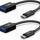 Syntech USB C to USB Adapter, 2 Pack USB C to USB 3, 10Gbps Type C, Thunderbolt 3 to USB Female Adapter OTG Cable Compatible with iPhone 17/16/15 Pro Max, iPad mini 6, MacBook Pro/Air/Neo, Black