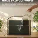 10 Gallon Aquarium Set Glass Fish Tank, Heater Self Cleaning System Filter with Media Bright Light Cleaning Tool, Leak-Proof Clear Rimless Betta Tropical Freshwater Fish