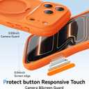 for iPhone 17 Pro Max Case for Women Girls with Stand,Compatible with MagSafe,Camera Control,Full Camera Protection, Cute Wave Magnetic Phone Case for iPhone 17 Pro Max,Orange