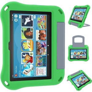 Tablet 8 Case and Cover for Kids-Ubearkk Lightweight Shockproof Kids Friendly Cover Case with Handle Stand (10th/12th Generation,2022/2024 Release),Green