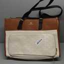 MATEIN Laptop Tote Bag with Insulated Lunch Compartment for Women, PU Leather 2 in 1 Work Briefcase with Clutch Fits 15.6 Inch Laptop, Convertible Professional Shoulder Bag for Office Business, 2 Sets (Brown)