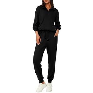 BTFBM Women's 2 Piece Tracksuit Spring Outfits 2026 Long Sleeve Half Zip Sweatshirt Sweatpants Lounge Set Sweatsuits M