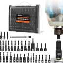 Saker Magnetic Nut Driver Set - Impact-Grade Sockets, Deep Well Sockets, Spark Plug Removal, Hex Adapters & Steel Storage Case for Mechanics (34PCS)