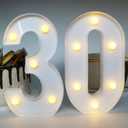 H:7.88 inches Light Up Numbers 30 Sign for Party Decor, 30th Birthday Decorations for Women, Happy 30th Birthday Centerpieces Table Decorations for Men, Dirty 30 birthday Decorations
