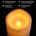 NURADA Large Outdoor Flameless Candles 12" x 5" - Waterproof LED Pillar Flickering Candle Battery Operated with Timer Remote Control for Patio Porch Lanterns Decor - Long Lasting Set of 2