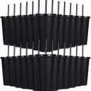 24 Pack Plastic Tumblers with Lids and Straw, Reusable Cups with Lids and Straws Colorful Cups for Cold Drink Iced Coffee, Plastic Tumbler Bulk for Party Birthday Gifts (24 oz, Stylish Colors-Black)