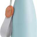 9 oz Water Bottle for Kids-Small Stainless Steel Water Bottle for School Vacuum Insulated Metal Leak Proof Cola Shape Water Flask for Boys Girls(Baby Blue)