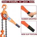 MYOYAY Lever Chain Hoist Come Along 3/4 TON 1650 LBS Capacity Heavy Duty Ratchet Chain Hoist Chain Come Along 20 feet Ratchet Puller with 2 Hooks for Lifting Goods & Dragging Loads Garage Factory Dock
