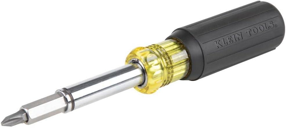 Klein Tools 32500MAG Magnetic Multi-Bit Screwdriver / Nut Driver, 11-in-1 Multi Tool with 8 Bits, 3 Nut Driver Sizes, Cushion Grip Handle