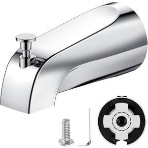 Tub Spout with Pull Down Diverter – Slip-Fit Bathtub Faucet Spout Replacement, 1/2” Copper Pipe Connection, Easy Installation, Universal for Bathroom Shower(Chrome)