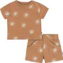Gerber Baby Boys Toddler T-Shirt and Shorts Set, Suns, 3T