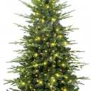 6 FT Prelit Aspen Fir Christmas Tree, Skinny Xmas Tree