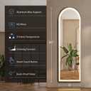 DUMOS Arched LED Mirror Full Length with Stand, 16"60" Full Body Wall Mirror with LED Lights 3 Color Lighting, Hanging or Leaning, Floor Standing, Modern Simple Home Wall Decor