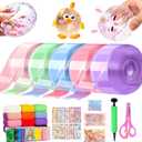 5PCS Nano Tape Bubble Kit for Kids, Nano Bubble Tapes Kit with Glitter, Clay, Cute Stickers and Accessories Tools, Nano Tape Crafts for Kids Teens Girls