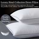 WhatsBedding Goose Down Pillows Queen Size Set of 2, Luxury Hotel Bed Pillows for Deep Sleep, Fluffy Soft Feather Down Pillow for Back, Stomach or Side Sleepers, 20" x 30"