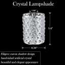 Doraimi Lighting 2 Pack Polyhedral Crystal Metal Pendant Ceiling Chandelier Wall Sconce Lamp Replacement Covers Shade Fixture Chrome Finish,1.66" Fitter Size,5.6" high*4.4" Diameter