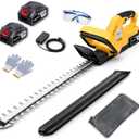 21V Cordless Hedge Trimmer 22" | 2 Batteries & Charger, 5/8" Cutting Capacity, 4.4lbs Lightweight, Low Vibration, 180 Rotatable Handle