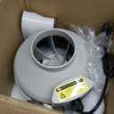 4 inch Radon Mitigation System Kit - 2 Speed Radon Fan 220/158CFM Ultra Quiet Inline Duct Fan with Rubber Couplers (4 inch x 3 inch) and Air Pressure Indicator