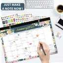 2 x Desk Calendar 2026, Monthly Desktop Large Calendar (Jan 2026 - Jun 2027) 17" x 12" Desk Wall Planner for Family Teacher School Office Supplies, Vintage Floral