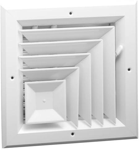 10 x 10 (in) HVAC Vent Cover - Corner Direction Extruded Aluminum Ceiling Diffuser Square [Outer Dimensions: 13" Width