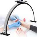 IMENE Half Moon Light for Nail Desk With Phone Holder, 29in, 3000-6000k Lamp, Perfect LED Manicure and Lash Light for Table (Black)
